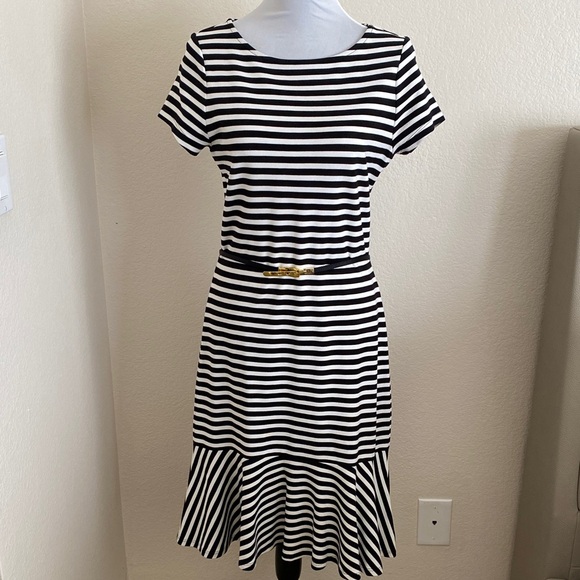Ralph Lauren Black and White Striped Dress - Picture 1 of 4